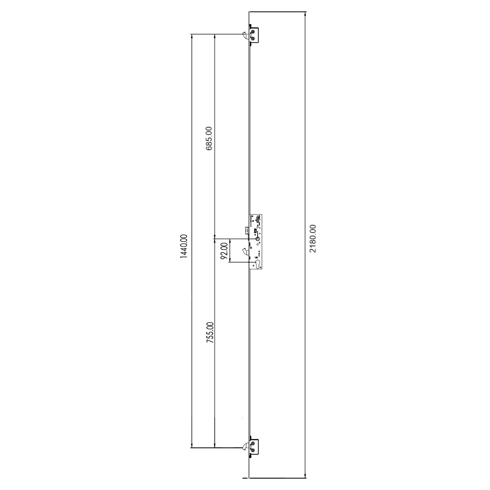 YALE YS170 Lever Operated Latch & Hookbolt Split Spindle - 2 Hook
