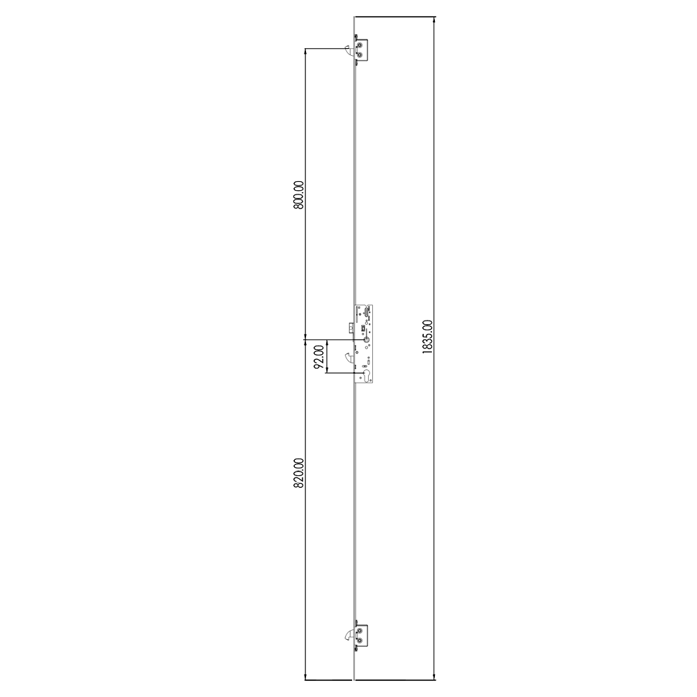 YALE YS170 Lever Operated Latch & Hookbolt Split Spindle 20mm Flat - 2 Hook