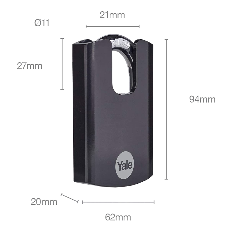 YALE Maximum Security Hardened Steel Closed Shackle Padlock