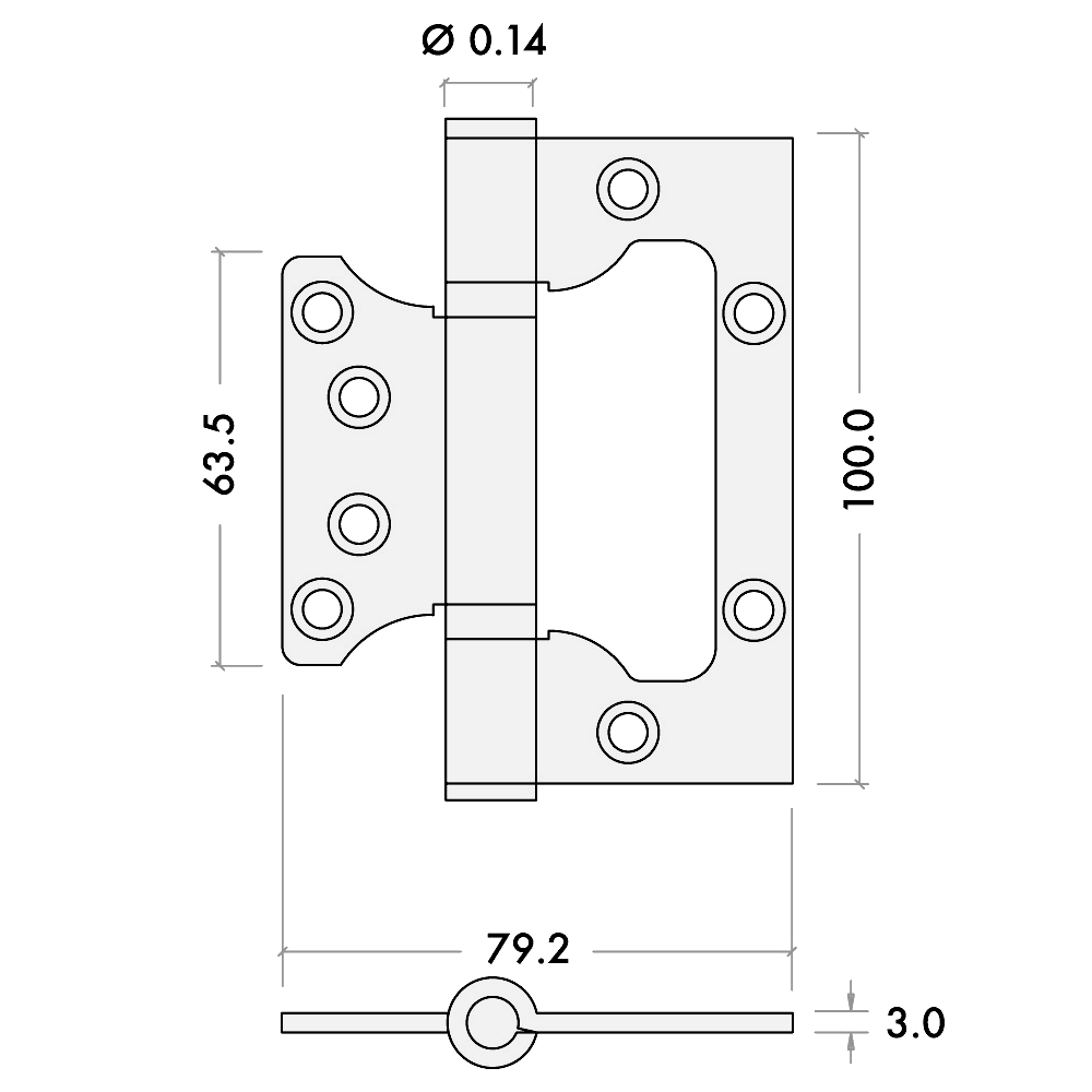 ZOO Flush Hinge ZHSSFH Grade 11 CE/UKCA