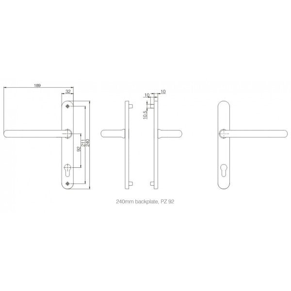 Elderly and Infirm Door Handle Long Lever WHITE