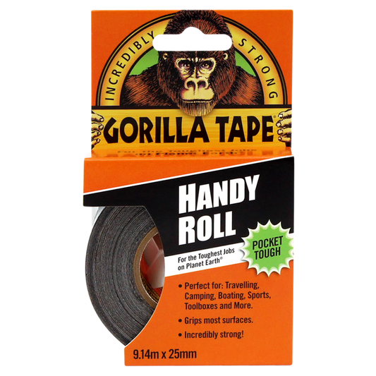 GORILLA Tape - Black 9m Handy Roll - Black