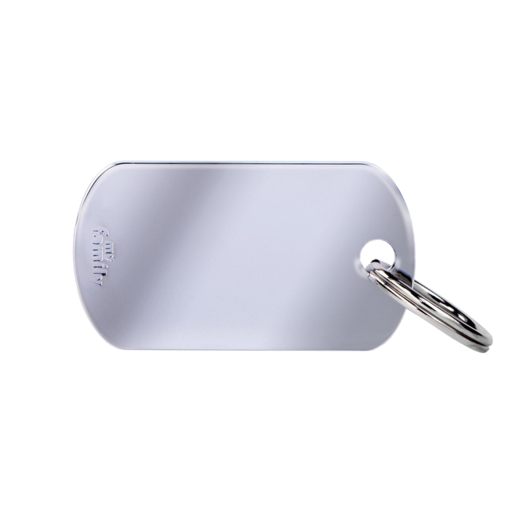 SILCA My Family Military Luggage ID Tag With Split Ring Small - Chrome