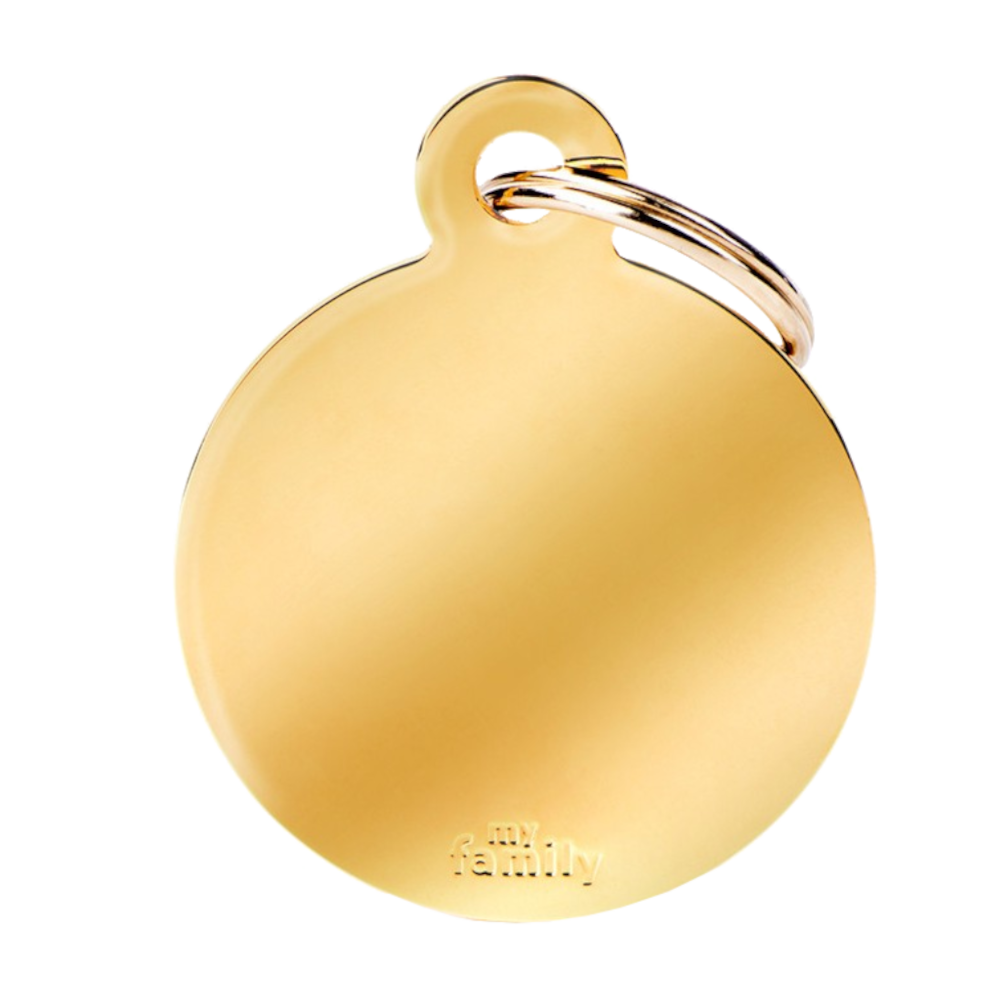 SILCA My Family Round Disc ID Tag With Split Ring Large Brass - Golden Brass