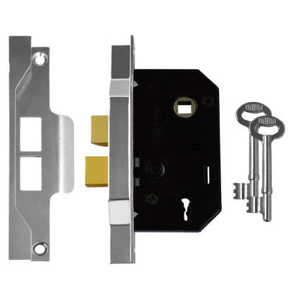 UNION 2242 2 Lever Sashlock 64mm Keyed To Differ Pro - Silver Enamelled