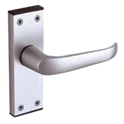 UNION 366 Ambassador Plate Mounted Lever Furniture Formerly Wellington Short Lever Latch - Anodised Silver