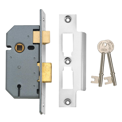 UNION 2277 3 Lever Sashlock 50mm Keyed To Differ - Satin Chrome