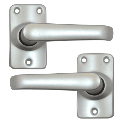UNION 680 Martin Plate Mounted Lever Furniture Anodised Silver Short Lever Latch