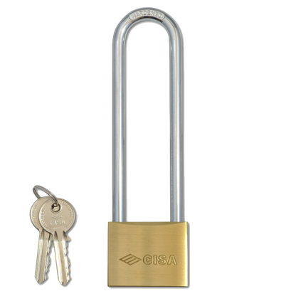 CISA 22011 KA Long Shackle Brass Padlock 50mm Keyed Alike BC0828 - Brass