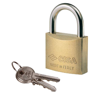 CISA 22010 KA Open Shackle Brass Padlock 30mm Keyed Alike GA0386 - Brass