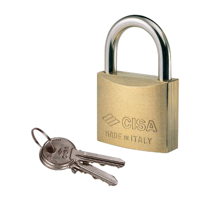 CISA 22010 KA Open Shackle Brass Padlock 40mm Keyed Alike FA0460 - Brass