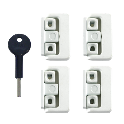 YALE 8K101 Window Swing Lock 4 Locks + 1 Key Pro - White
