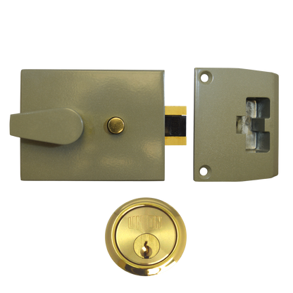 UNION 1037 & 1038 Auto Deadlocking Nightlatch 1038 60mm CG Case Cyl Pro - Champagne Gold