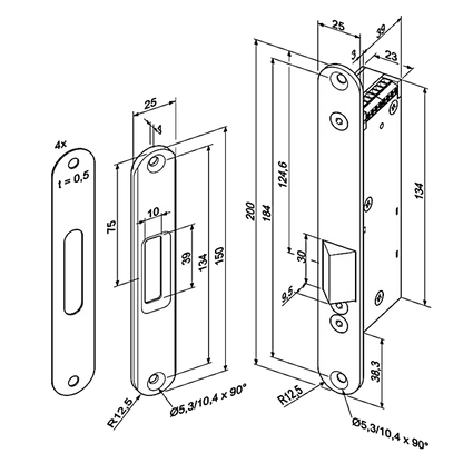 ABLOY Eff Eff 352M.80 Motorised Escape Lock 12/24V DC Fail Unlocked