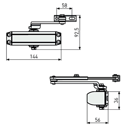 ABUS AC4223 Overhead Door Closer Size 2-3