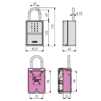 ABUS Keygarage One 797 Smart Bluetooth Key Safe With Shackle