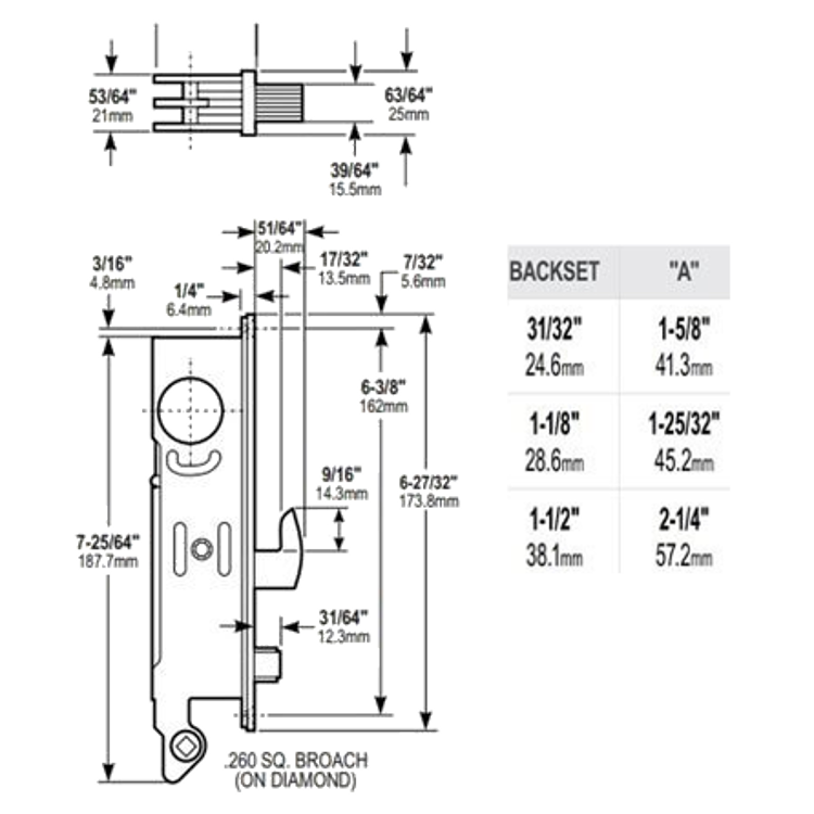 ADAMS RITE MS1890 Mortice Hooklatch Case