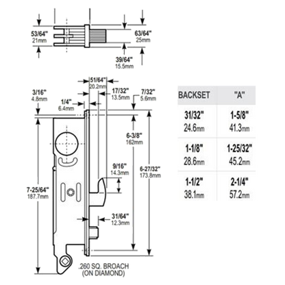 ADAMS RITE MS1890 Mortice Hooklatch Case