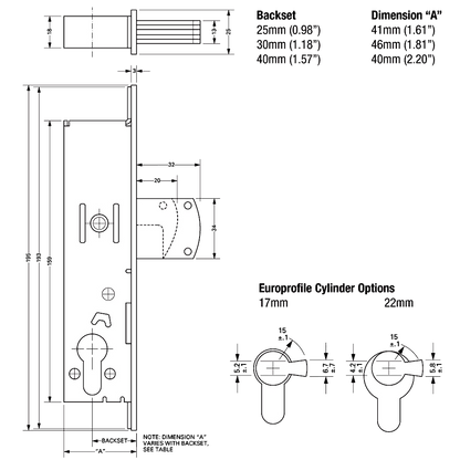 ADAMS RITE MS2200 Mortice Deadlock Case
