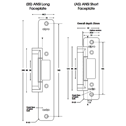 ALPRO AL110 Series 12V/24V DC Mortice Release