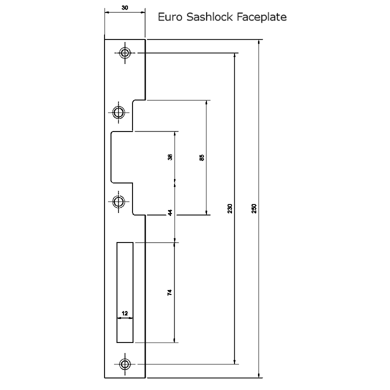 ALPRO AL110 Series Sash Lock Faceplate