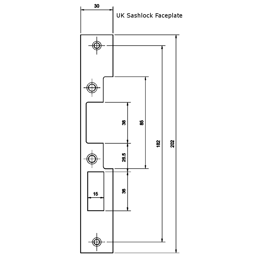 ALPRO AL110 Series Sash Lock Faceplate