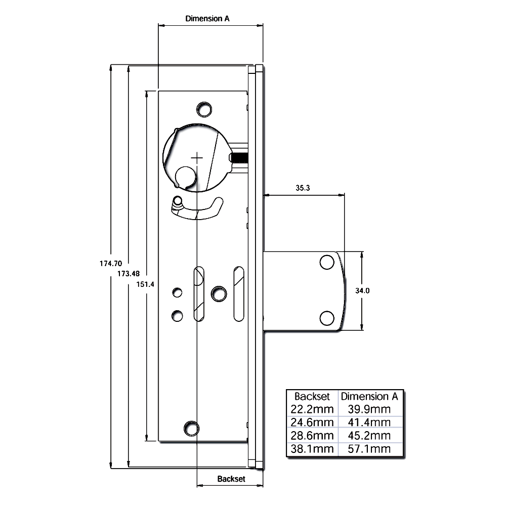 ALPRO 5218 Screw-In Mortice Deadlock Barbolt Case