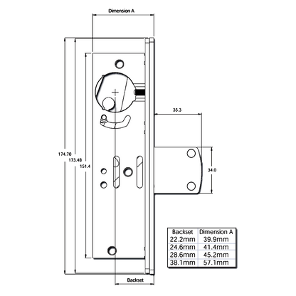 ALPRO 5218 Screw-In Mortice Deadlock Barbolt Case