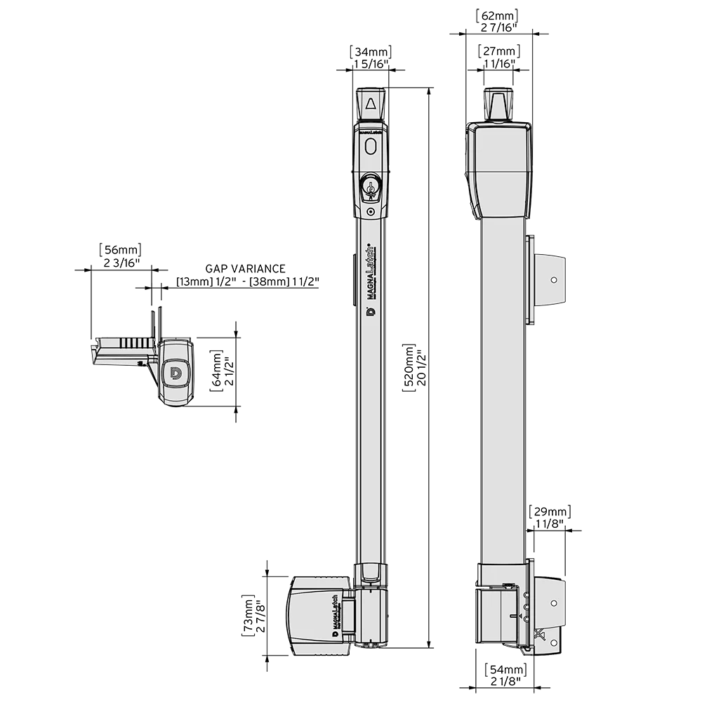 D&D Lockable Top Pull MagnaLatch Series 3 Gate Latch