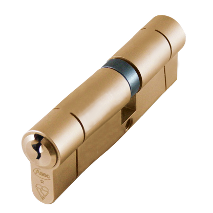 ASEC Kite BS 1 Star Kitemarked Euro Double Cylinder 90mm 40/50 35/10/45 Keyed To Differ Pro - Satin Brass