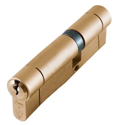 ASEC Kite BS 1 Star Kitemarked Euro Double Cylinder 100mm 40/60 35/10/55 Keyed To Differ Pro - Satin Brass