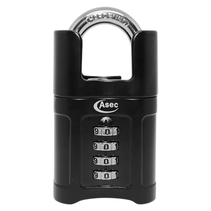 ASEC Closed Shackle Combination Padlock 55mm 4-Digit Closed Shackle - Hardened Steel