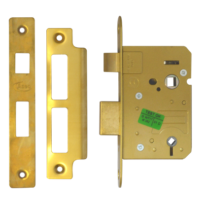 ASEC Mortice Bathroom Lock 64mm - Polished Brass