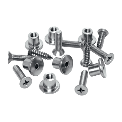 ASEC Cubicle Bolts, Nuts & Screws Kit Fixings To Suit 20mm Board - Stainless Steel