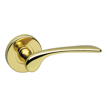ASEC URBAN New York Round Lever on Rose Door Furniture Pro - Polished Brass