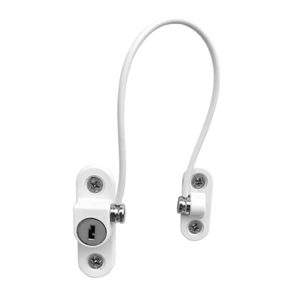 ASEC 200mm British Standard Mini Locking Cable Window Restrictor White