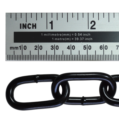 ASEC Steel Welded Chain Black 2.5m Length 5mm x 28mm 2.5m - Black