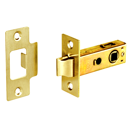 ASEC Bolt Through Tubular Mortice Latch 63mm - Polished Brass
