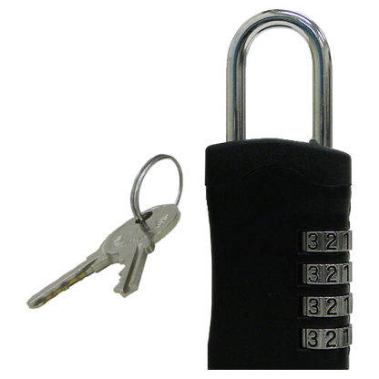 ASEC Open Shackle Recodable Combination Padlock 4 Wheel - Steel