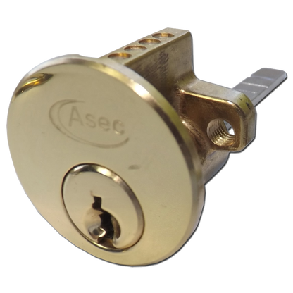 ASEC 5-Pin Rim Cylinder Keyed Alike B - Polished Brass