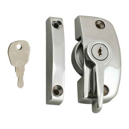 ASEC Window Pivot Lock Locking With 11.5mm Keep - Chrome Plated