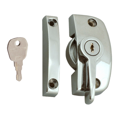 ASEC Window Pivot Lock Locking With 11.5mm Keep - Brushed Silver