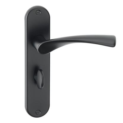 ASEC URBAN Miami Bathroom Lever on Plate Door Furniture Ebony Black