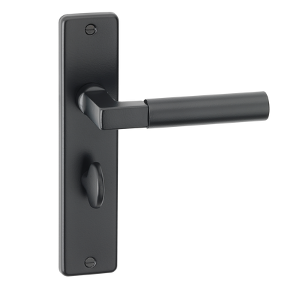 ASEC URBAN San Diego Bathroom Lever on Plate Door Furniture Ebony Black