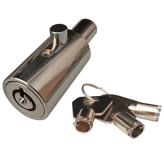 ASEC Round Body Radial Pin Tumbler Bullet Lock 32mm Keyed to Differ - Chrome Plated