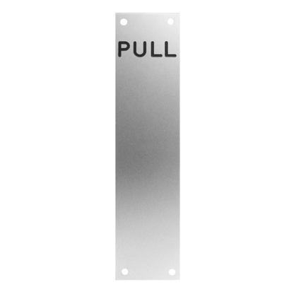 ASEC Push/Pull Engraved Finger Plate75mm Width x 1.2mm Depth (SAA) Satin Anodised Aluminium PUSH 375mm Height - Satin Anodised Aluminium