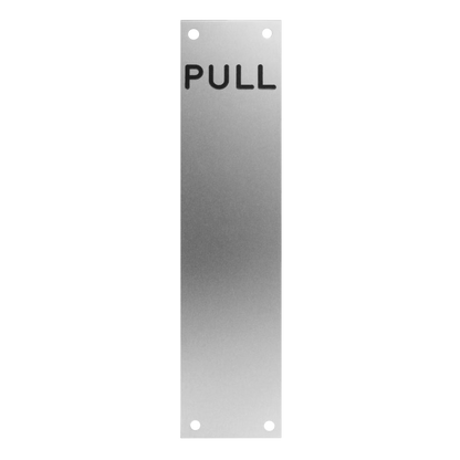 ASEC Push/Pull Engraved Finger Plate75mm Width x 1.2mm Depth (SSS) Satin Stainless Steel PUSH 300mm Height - Satin Stainless Steel