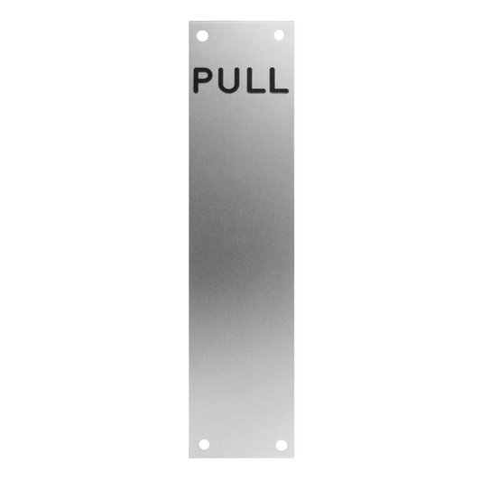 ASEC Push/Pull Engraved Finger Plate75mm Width x 1.2mm Depth (SSS) Satin Stainless Steel PUSH 300mm Height - Satin Stainless Steel