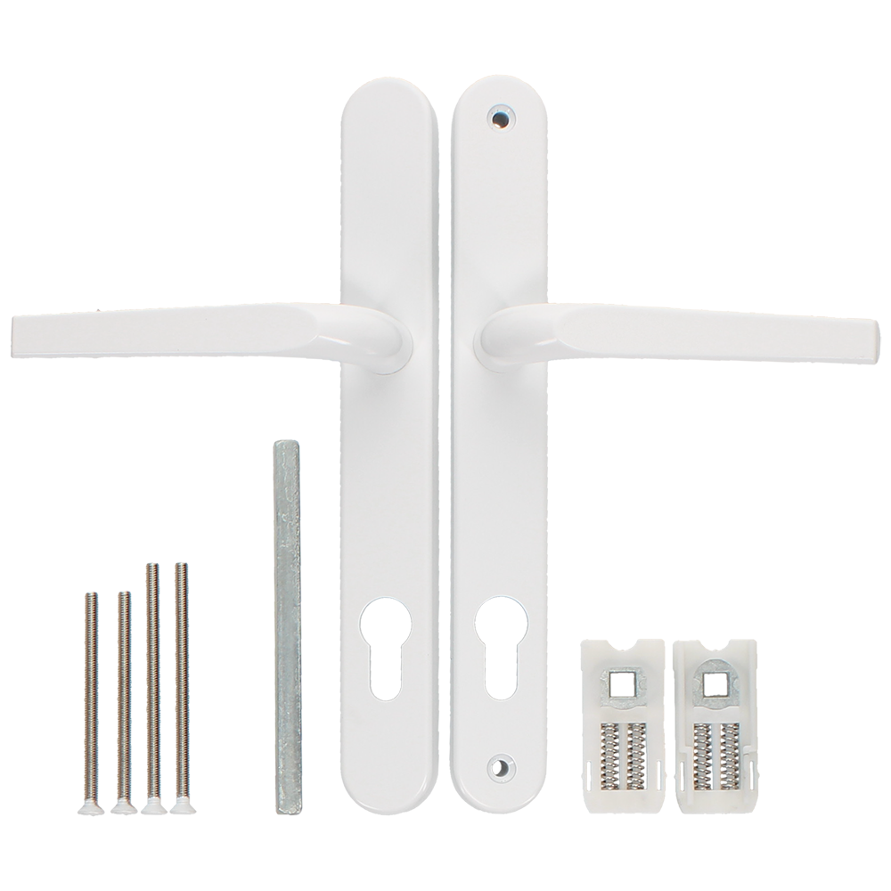 ASEC Evo Sprung Lever/Lever Multipoint Door Handles 92mm PZ 246mm Backplate 215mm Fixings White