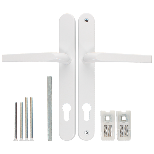 ASEC Evo Sprung Lever/Lever Multipoint Door Handles 92mm PZ 246mm Backplate 215mm Fixings White